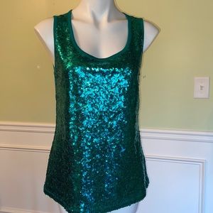 Tank sequin greenL